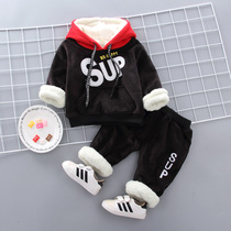 New boys wear autumn and winter 0 a 1-2-3-4 year old baby two-piece set female Baoyang Winter Children