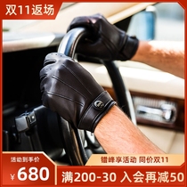 007 James Bond the same British DENTS men's skin gloves retro sheepskin black driving leather gloves