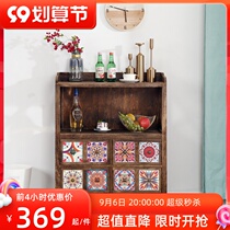 Living room bookcase indoor bedside table storage cabinet American-style solid wood drawer bedside crevice cabinet storage anti-mildew