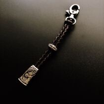 Spot New American William Henry Dragon Key Chain Handmade Leather Rope Woven Brass Carving Western Dragon Knight Sword