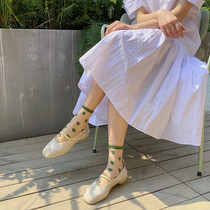 LET ME SEE simple love crystal stockings women thin transparent mesh socks womens tide spring and autumn