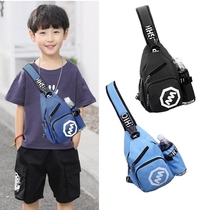 Korean Version Children Skew Satchel Fashion Boy Bag Bags Good-looking Young Boy Sub Backpacker Tide Outdoor Tourist Light