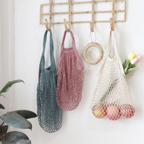WULIHOME Mesh Bag Woven Shopping Bag Supermarket Carry-on Shoulder Back Environmentally Friendly Bag Fruit Picnic Beach Intake