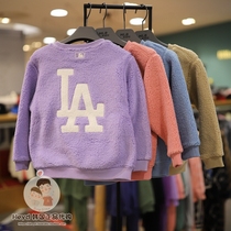 Direct Mail MLB Korea Baseball Tide Brand Childrens Clothing 2021 Winter Men and Women Plush Soft Sweatshirt MTF01