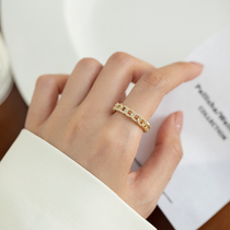 Light Extravagant-Tides Super Shiny Zircon Rings Female Minimalist Design Fashion Personality Lukewarm Wind Superior Ring