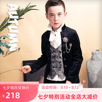Spring new cotton polyester class B performance tuxedo childrens British style small suit handsome mens suit spring and autumn jacket