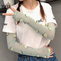 Ice sleeves womens sunscreen ice silk hand sleeves mens summer thin long trendy Hyuna ice arm guard arm sleeve sunscreen sleeve