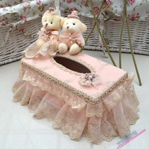 New Lace Fields Garden Han Style Cute Double Bear Tissue Box Pumping Paper Box Toilet Paper Box Universal Dayi Ma