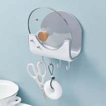 Pot cover holder non-perforated wall kitchen shelf multi-function kitchen storage rack drain rack chopping board shelf