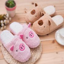 Autumn and winter new ears bear soft bottom cotton slippers