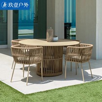 Outdoor tables and chairs garden weaving art balcony leisure rattan chair coffee table combination garden furniture outdoor chair terrace