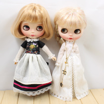 DBS Blythe small cloth doll clothes elegant evening dress with long dress maid dress ob24 Little Bouva clothes
