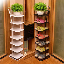 Bathroom shoe rack home toilet mop rack simple floor-to-ceiling wall-mounted door iron storage small shoe shelf