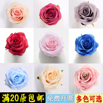 Simulation rose flower wedding background flower wall hand-arranged flower props cake decoration silk cloth small fake flower head diy