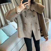 2020 woolen jacket autumn and winter double-sided cashmere winter Hepburn wind coat Joker short style 145 short winter wear