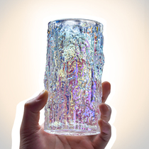 Household glass water Cup children ins Wind boys summer beer mug Milk Cup advanced Glacier pattern big tea cup