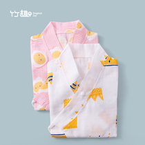 Bamboo Fun newborn baby conjoined clothes baby cotton gauze and monk clothes thin baby pajamas ha clothes 2021