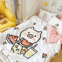 High-end baby childrens bed four-piece set of class A baby grade 60 Egyptian long-staple cotton tribute satin cotton bedding