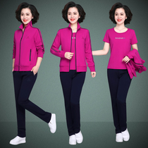 Middle Aged Womens Clothing Temperament Fashion Sportswear Suit 2020 New Spring Autumn Jacket Broadwife Middle Aged Mother Dress