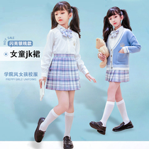 Girls jk uniform skirt autumn suit children campus Sailor dress college style genuine pleated skirt short shirt skirt