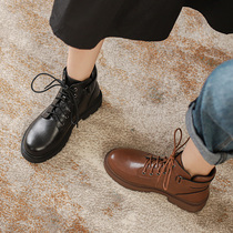Martin boots female Inn Wind 2021 new fall thin spring autumn single boot 100 lap thick bottom fried street small short boot tide