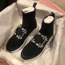 roger vivier black inner heightening socks casual shoes