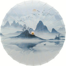 Wedding Dance Classical Waterproof Tung Oil Paper Umbrella Hanfu Photo Landscape Umbrella Ceiling Decoration COS Photography