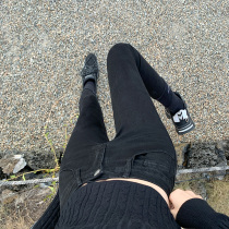 Black jeans Womens Spring and Autumn high waist tight small feet pants nine points 2021 new autumn and winter thin pencil pants