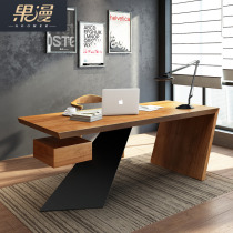  Nordic solid wood desk Home computer desk and chair combination Bedroom simple modern desk American manager boss desk