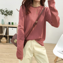 Underpacked women in the spring autumn and wild 2022 new foreign gas knitted T-shirt loose and long-sleeved thin Korean tops