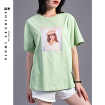 Round neck short sleeve T-shirt female summer 2021 new short design sense female niche base shirt inside tide top