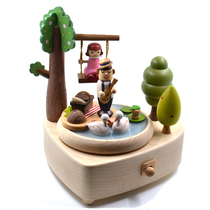 Taiwanese Jeancard solid wood quality music box girls festival Senson live anecdotal gift newlyweds Wedding Spin Creativity