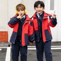 Childrens submachine clothes autumn and winter clothing new students Uniforms Kindergarten Garden Clothing Spring Autumn with liner Three-in-one detachable