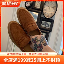 BROTHER Mens English Style loafers Vintage loafers 2021 American One Pedal Casual Shoes