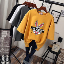 womens plus size 2022 new spring and summer clothes western style short sleeve t-shirt chubby girl slim belly cover bottoming shirt trendy