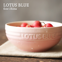 Blue Lotus home gradient noodle bowl salad bowl soup bowl grain bowl color glaze pink blue thick durable