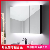 Bathroom mirror cabinet toilet mirror box space aluminum mirror cabinet with lamp hanging wall mirror cabinet toilet storage hanging cabinet