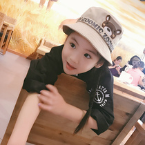 Korean version of childrens fisherman hat tide summer cute bear sunshade hat baby spring travel sunscreen sunbasin hat
