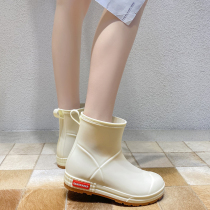 Water Shoes Women Waterproof Fashion style Rain Shoes Outwear Short Silo Nets Red Rain Boots Day Series Non-slip Cover Shoes Light Soft Bottom Rubber Shoes