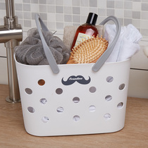 Korea SCANDINA fashion hollow portable storage basket bath basket bath basket bathroom storage basket clothes basket