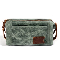 奇古西防污耐脏潮男女手拿包蜡布化妆包休闲手机包复古旅行收纳包