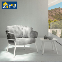 Outdoor sofa leisure villa garden outdoor rattan sofa coffee table courtyard rattan chair hotel open-air woven Vine sun room