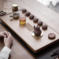Shiliju Japanese tea tray Water storage tea table Household living room Modern Kung Fu tea set Bamboo solid wood tray