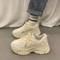 Thick-soled daddy shoes womens 2023 new heightened small white casual sports womens shoes spring and autumn all-match lightweight running shoes
