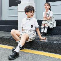 Kindergarten Landscaped Summer Clothing Short Sleeves Yinglun Wind School Suit Elementary School Childrens Summer Childrens College Wind Class Clothing Customisation