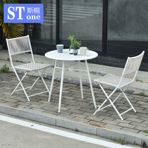 OUTDOOR TABLE AND CHAIRS WHITE HOTEL TERRACE TERRACE BALCONY MINIMA FOLDABLE RATTAN CHAIR THREE SETS OF FIVE SETS OF EXTERIOR HEM