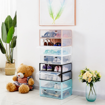 3-pack boots storage shoe box Dust-proof storage box Plastic drawer-style shoe cabinet Dormitory storage artifact saves space