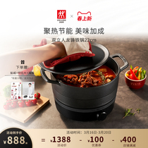 German double standers Dragon Dragon cast iron pan 22cm enamel saucepan soup saucepan for home official flagship