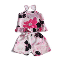 Spring and summer young children Silk crepe pajamas suit 1 - 3 year old children with shorts home clothes two pieces