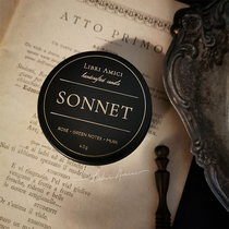 Libri Amici Poetry collection Scented candle 40g small black can travel gift original handmade wax